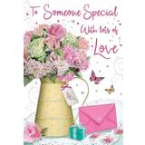 Blommiga Grattiskort & Inbjudningskort Cards & Invitations Flowers in Jug Birthday Card Someone Special
