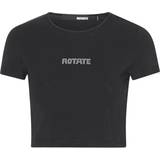 ROTATE Birger Christensen Cropped Logo T-shirt - Black