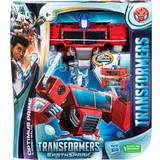 Plastleksaker - Transformers Actionfigurer Hasbro Transformers Earthspark Spin Changer Optimus Prime with Robby Malto