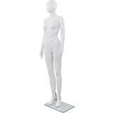 vidaXL Full body female mannequin with glass base glossy white 68.9"