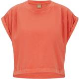 Hugo Boss Dam - Omlottklänningar T-shirts HUGO BOSS Dam C_epleats T_Shirt, Bright Orange821