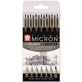 Sakura Hobbymaterial Sakura Pigma Micron 6 Fineliners + 1 Brush Pen