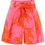 Pinko Dam Byxor & Shorts Pinko Sereno shorts poplin tryck byxor, r1_rosa/röd, dam, Nr1_rosa/röd