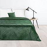 Gröna Sängöverkast Eurofirany 91 LUIZ/4 Velvet bedspread, quilted Sängöverkast Grön