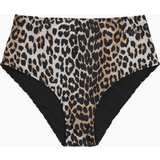 Ganni Badkläder Ganni Leopard-print high-rise bikini bottoms multicoloured