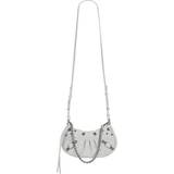 Vita Väskor Balenciaga Le Cagole Mini Bag With Chain Crocodile Embossed White Women's Calfskin