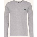 Hugo Boss Herr - Polyester T-shirts HUGO BOSS Män Waffle LS-skjorta pyjamas långärmad, grå XL, Mellangrå