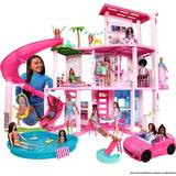 Dockor & Dockhus Barbie Dreamhouse Pool Party Doll House with 3 Story Slide HMX10