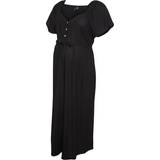 Medellång Gravid- & Amningskläder Mamalicious Maternity Dress Black (20018993)
