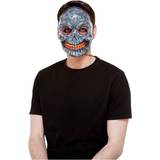 Grå Maskerad Ansiktsmasker Smiffys Skeleton Mask, Light Up, Grey