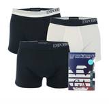 Armani Kalsonger Armani Mens 3-Pack Boxer Briefs in Navy-White Cotton