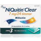 Nikotinplåster Receptfria läkemedel NiQuitin Clear 7mg / 24 Timmar Steg 3 14 st Plåster