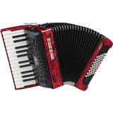 Hohner Bravo II 48 Accordion With Black Bellows Red