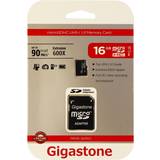 Gigastone Minneskort Gigastone 16 GB Micro SD-kort, kamera plus 90 MB/s, full HD video, U1 C10 klass 10 Micro SDHC UHS-I minneskort, med MicroSD till SD-adapter