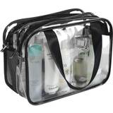 Basics Large waterproof clear toiletry bag with draining design draining transparent