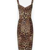 Dolce & Gabbana Klänningar Dolce & Gabbana Leopard-print cady corset-style midi dress