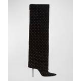 Balmain Kängor & Boots Balmain Ariel crystal-embellished suede boots women Calf Leather/Calf Suede/Calf Leather Black