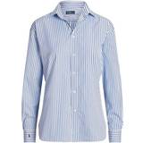 Polo Ralph Lauren Dam Skjortor Polo Ralph Lauren Striped Popeline Shirt - Sky Blue