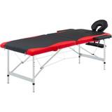 Massagebänkar & Tillbehör vidaXL Hopfällbar massagebänk 2 sektioner aluminium svart och röd