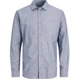 Jack & Jones Herr Skjortor Jack & Jones Essentials – Blå linneskjorta