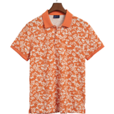 Gant Herr - Orange Pikétröjor Gant Floral Print Piqué Polo Shirt - Apricot Orange