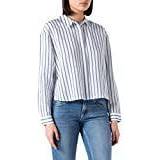 Comma Dam Blusar Comma Boxy Cropped Shirt Blouse - Light Blue