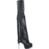 Rick Owens Leather over-the-knee boots black