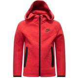 Överdelar Barnkläder Nike Older Boy's Sportswear Tech Fleece Hoodie - Light University Red Heather/Black/Black