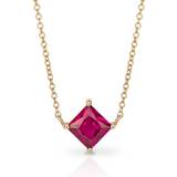 Elements Halsband Elements Princess cut lab created ruby necklace GN376R