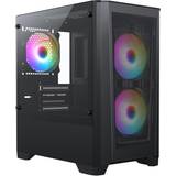 CiT Datorchassin CiT Level 2 Black Mesh PC Case RGB Rainbow Fans Tempered