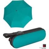 Knirps Paraplyer Knirps X1 fickparaply – UNI – inkl. EVA-hårt fodral i paraplydesign – 100% polyester – högkvalitativt utförande – vindkanal testad – manuell, liten, kompakt, lätt och pålitlig, Aqua, One Size