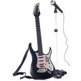 Metall Musikleksaker Music Electric Guitar with Microphone & Stand