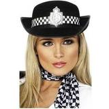 Polis - Vit Maskeradkläder Smiffys dam polis hatt med märkesskylt, One size, svart, 8401
