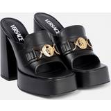 Versace Black Medusa '95 Heeled Sandals 1B00V Black/ Gold IT