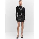Mango Kjolar Mango Women's Leather-Effect Mini-Skirt Black Black