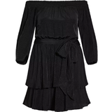 Dam - Korta klänningar - Off-Shoulder City Chic Cute Frills Dress - Black