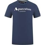 Aquascutum Herr Kläder Aquascutum London Brand Logo T-shirt - Navy Blue