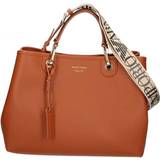 Tryckknapp Toteväskor Emporio Armani MyEA Leather Shopping Bag - Brown