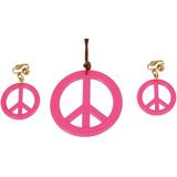 Hippies - Rosa Maskeradkläder Hippie smyckesset