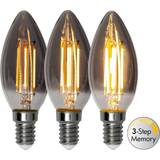Ljuskällor Star Trading LED-lampa E14 kronljus 2,9W Soft Glow Smoke 3-Step Memory