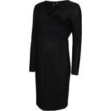 Medellång Gravid- & Amningskläder Vero Moda Regular Fit V-neck Short Dress Black