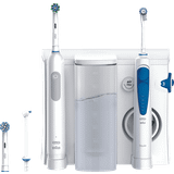 2-minuterstimer Irrigatorer Oral-B Health Center Hydropulzer: Tandtråd med vatten, 1 Oxyjet-kanyl, 1 WaterJet-kanyl, 1 Pro Series 1 elektrisk tandborste, 2 borstar