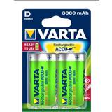 Laddningsbara standardbatterier Batterier & Laddbart Varta Accu D 3000mAh 2-pack