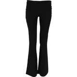 Normal midja Byxor & Shorts Gina Tricot Soft Touch Folded Flare Trousers - Black