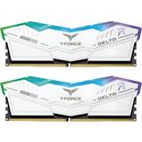 Blåa RAM minnen TeamGroup T-Force Delta RGB White DDR5 6000MHz 2x16GB ECC (FF4D532G6000HC38ADC01)