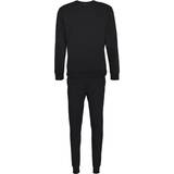 Bomull Jumpsuits & Overaller Kruze By Enzo Men's Comfortable Tracksuit Top and Joggers Set - Black