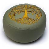 Phoenix Yogautrustning Phoenix Yogi & Yogini Meditationspude med boghvedeskaller Olivengrøn m. Livets Træ
