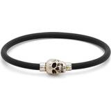 Alexander McQueen Leather Bracelets Smycken Alexander McQueen Skull-fastening detail bracelet Black