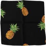 Dolce & Gabbana Herr Halsdukar & Sjalar Dolce & Gabbana Black Pineapple Printed Square Handkerchief Scarf
