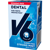 Sötningsmedel Tuggummi V6 Dental Care Strong Mint 70g 50st